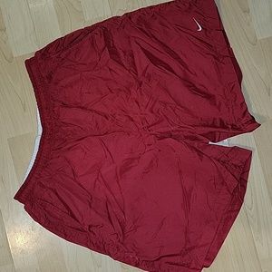 VTG 90S Nike Men’s Nylon Shorts Size XL Red Big Logo VTG Nike SWIM Trunks